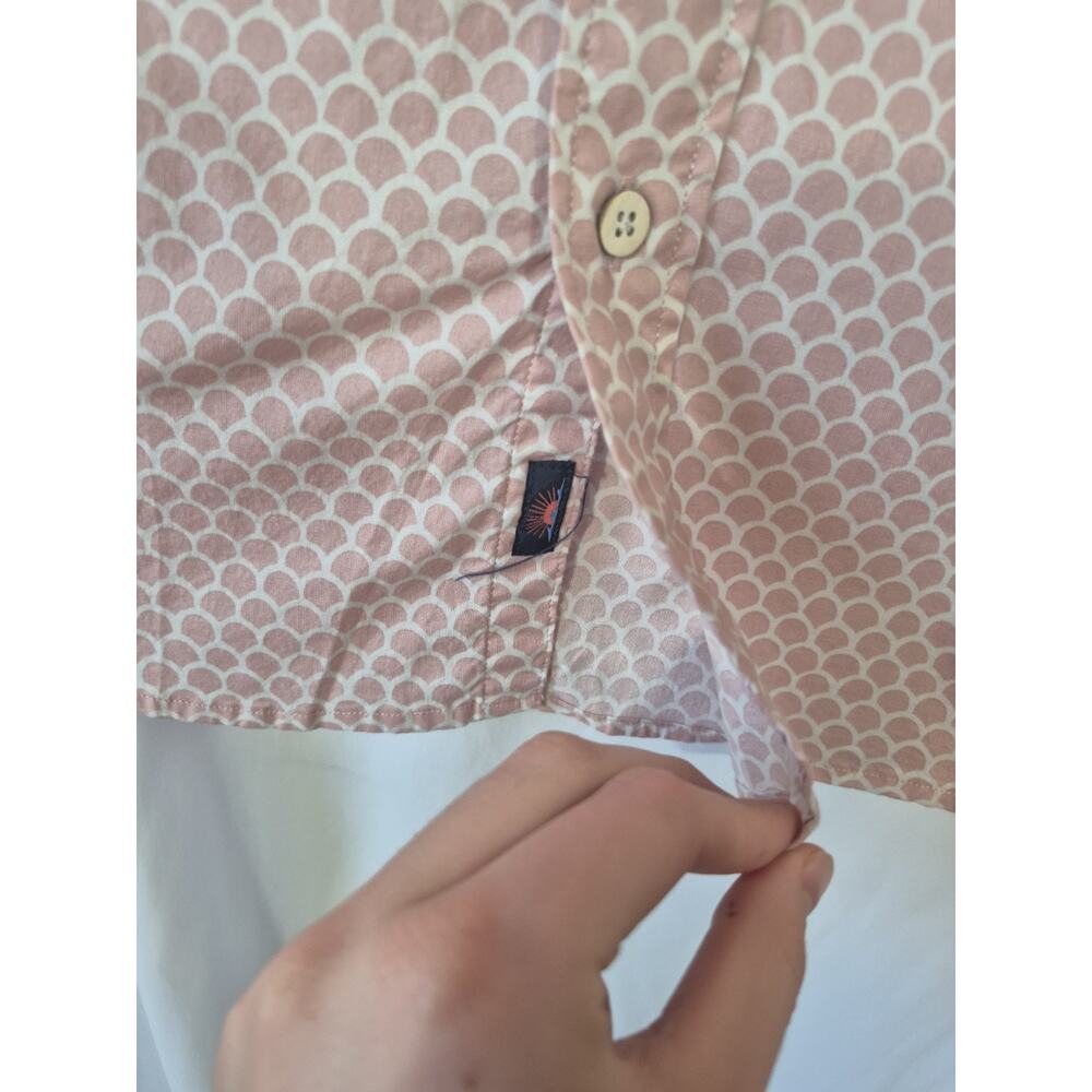 Faherty Mens Organic Cotton Pink Button Up Long Sleeve Shirt Medium - Picture 6 of 9